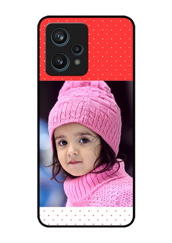 Realme 9 Pro Plus 5G Photo Printing on Glass Case - Red Pattern Design