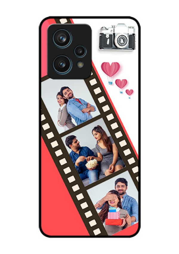 Realme 9 Pro Plus 5G Personalized Glass Phone Case - 3 Image Holder with Film Reel