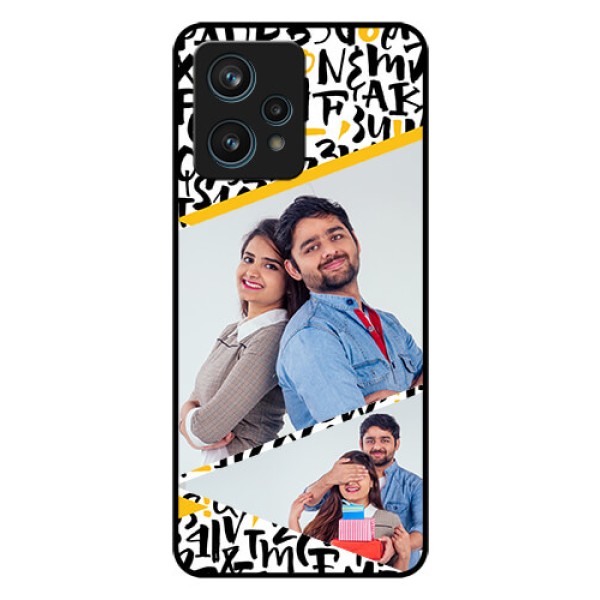 Realme 9 Pro Plus 5G Custom Glass Mobile Case - Letters Pattern Design