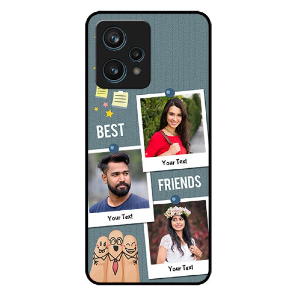 Realme 9 Pro Plus 5G Personalized Glass Phone Case - Sticky Frames and Friendship Design Realme 9 Pro Plus 5G Personalized Glass Phone Case - Sticky Frames and Friendship Design