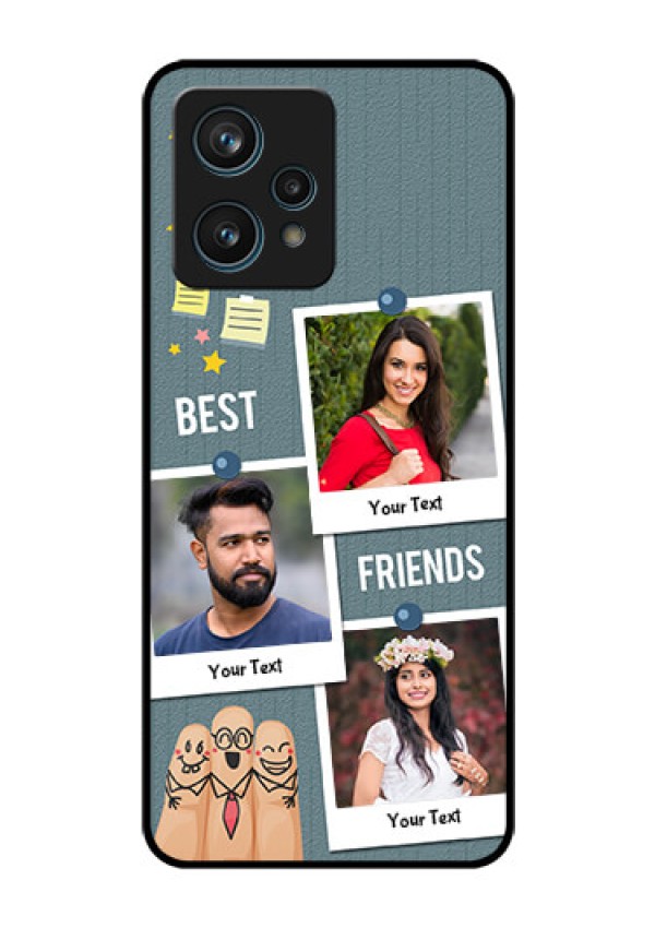 Realme 9 Pro Plus 5G Personalized Glass Phone Case - Sticky Frames and Friendship Design