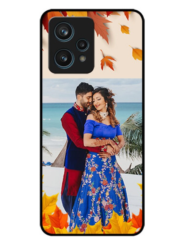 Custom Realme 9 Pro Plus 5G Photo Printing on Glass Case - Autumn Maple Leaves Design