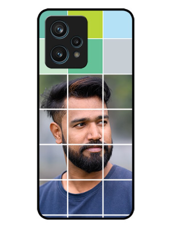 Custom Realme 9 Pro Plus 5G Photo Printing on Glass Case - with white box pattern