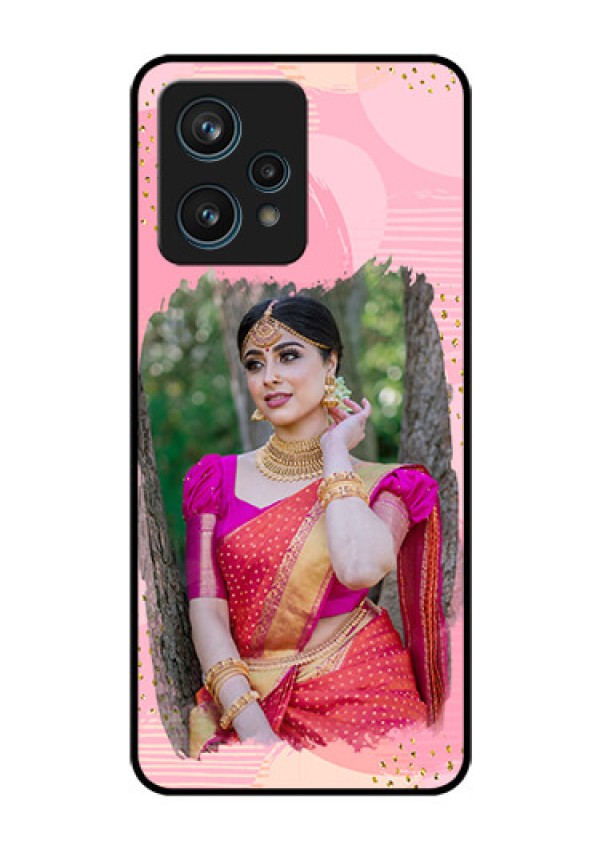 Realme 9 Pro Plus 5G Personalized Glass Phone Case - Gold Glitter Splash Design