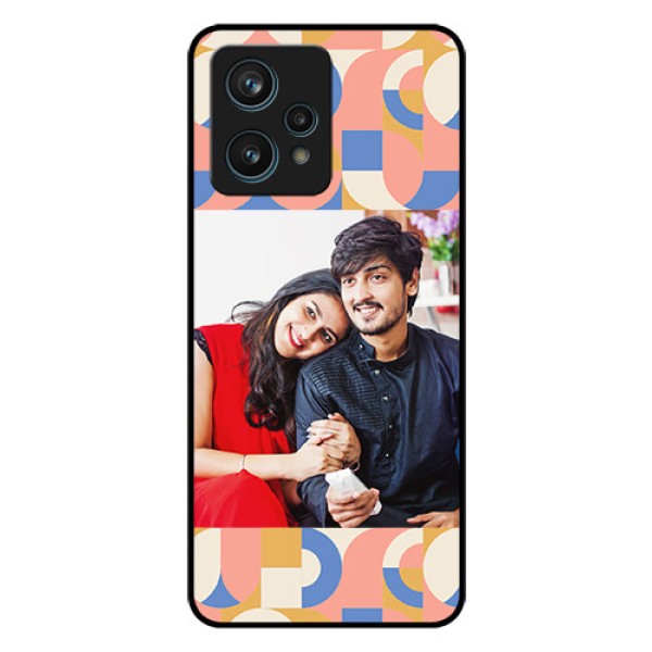 Realme 9 Pro Plus 5G Photo Printing on Glass Case - Semi-circle Maze Pattern Design Realme 9 Pro Plus 5G Photo Printing on Glass Case - Semi-circle Maze Pattern Design