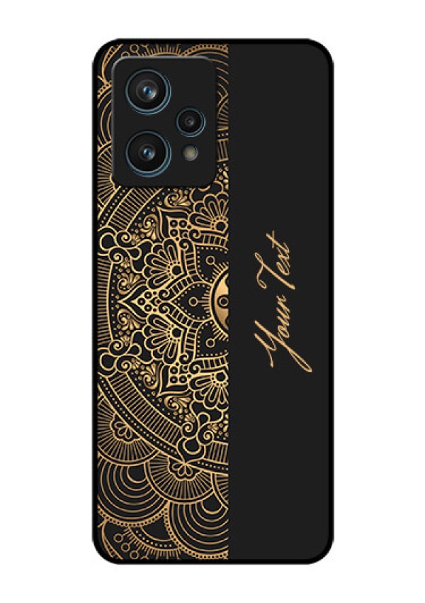 Realme 9 Pro Plus 5G Photo Printing on Glass Case - Mandala art with custom text Design