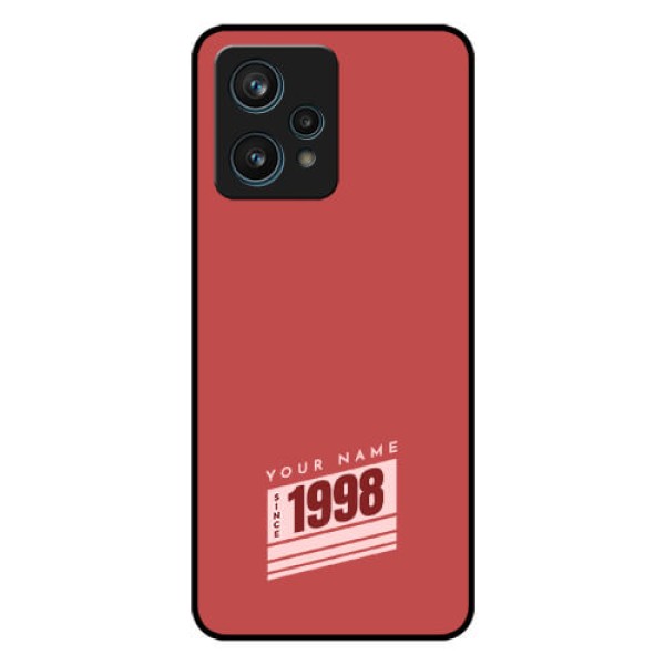 Realme 9 Pro Plus 5G Custom Glass Phone Case - Red custom year of birth Design Realme 9 Pro Plus 5G Custom Glass Phone Case - Red custom year of birth Design