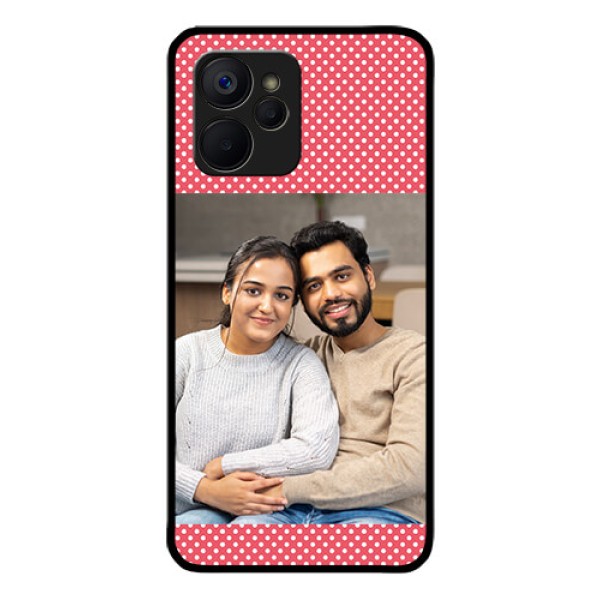 Realme 9i 5G Custom Glass Phone Case - White Dotted Design