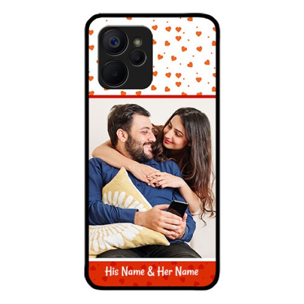 Realme 9i 5G Custom Glass Phone Case - Orange Love Symbol Design