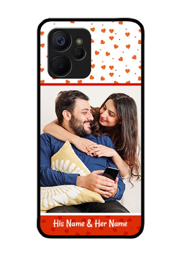 Realme 9i 5G Custom Glass Phone Case - Orange Love Symbol Design