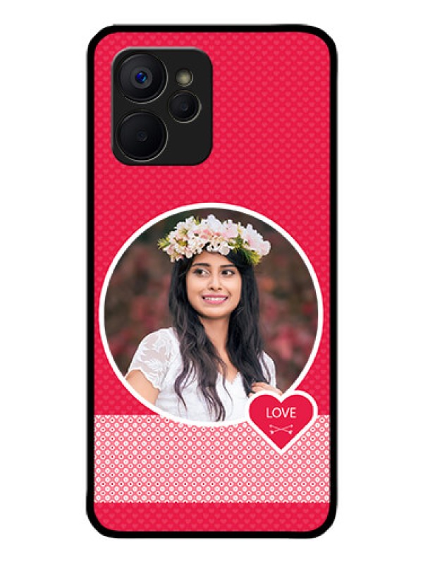 Custom Realme 9i 5G Personalised Glass Phone Case - Pink Pattern Design