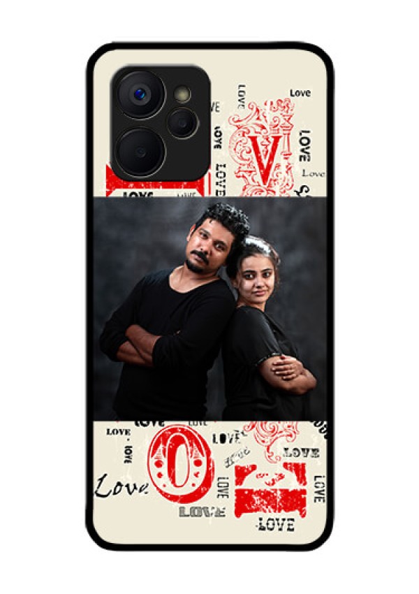 Realme 9i 5G Photo Printing on Glass Case - Trendy Love Design Case