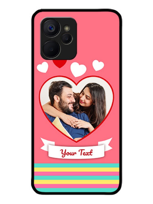 Custom Realme 9i 5G Photo Printing on Glass Case - Love Doodle Design