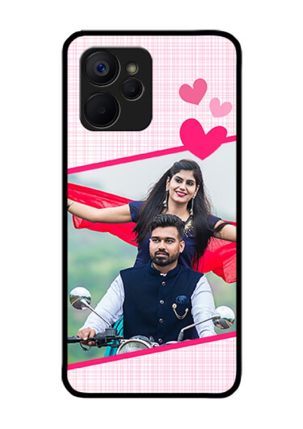 Realme 9i 5G Custom Glass Phone Case - Love Shape Heart Design