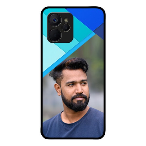 Realme 9i 5G Custom Glass Phone Case - Blue Pattern Design