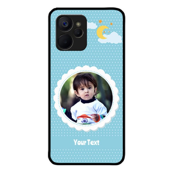 Realme 9i 5G Personalised Glass Phone Case - Violet Pattern Design