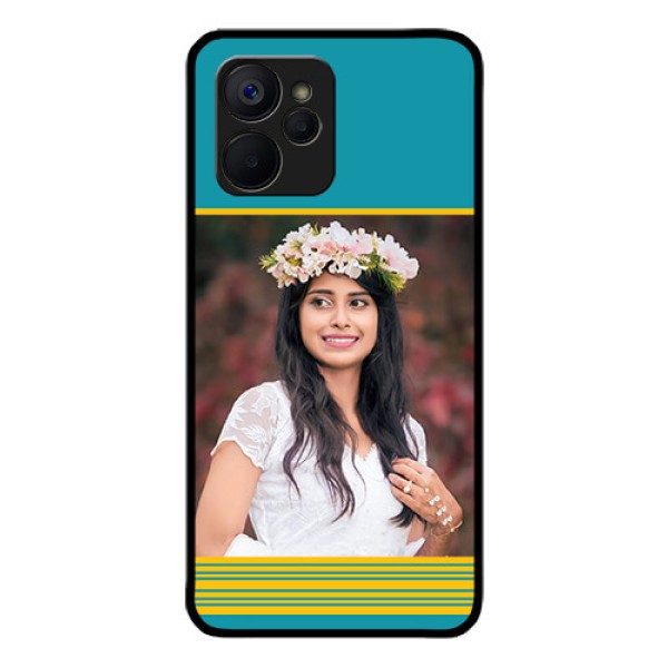 Realme 9i 5G Custom Glass Phone Case - Yellow & Blue Design