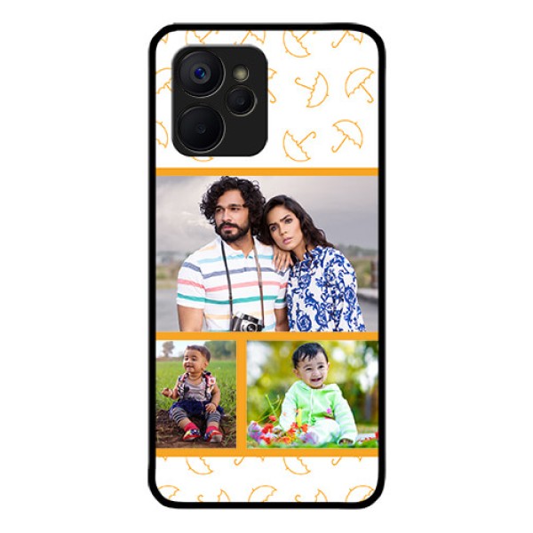 Realme 9i 5G Custom Glass Mobile Case - Yellow Pattern Design