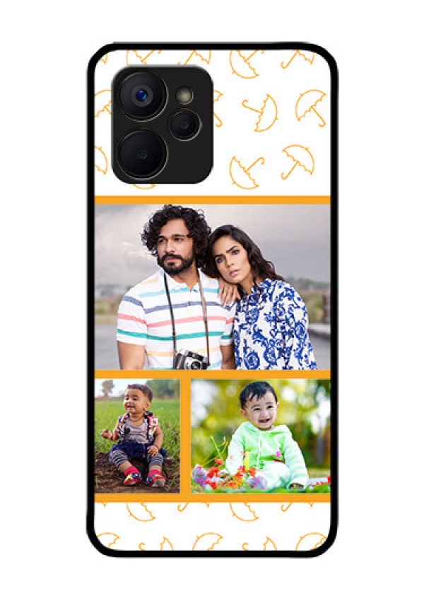 Realme 9i 5G Custom Glass Mobile Case - Yellow Pattern Design