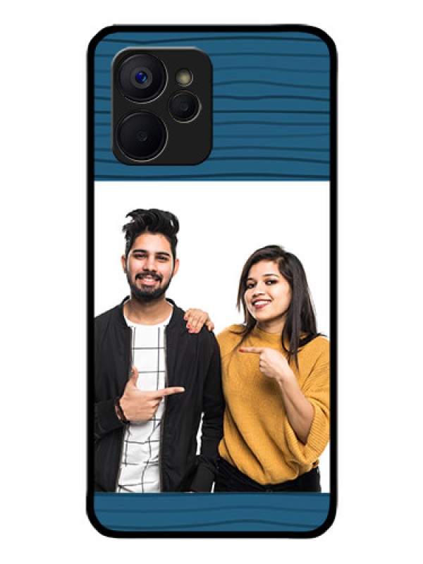 Custom Realme 9i 5G Custom Glass Phone Case - Blue Pattern Cover Design