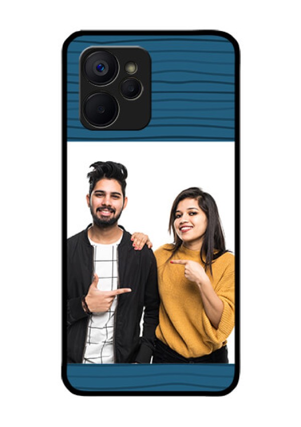 Realme 9i 5G Custom Glass Phone Case - Blue Pattern Cover Design