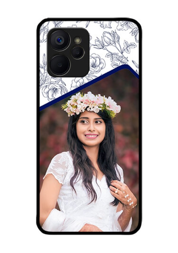 Realme 9i 5G Personalized Glass Phone Case - Premium Floral Design