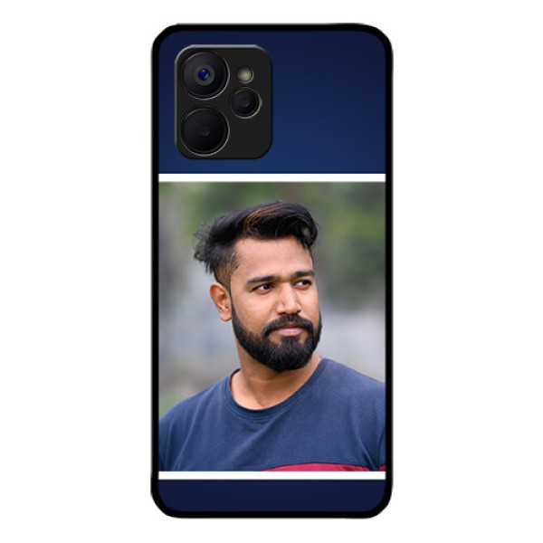 Realme 9i 5G Personalized Glass Phone Case - Simple Royal Blue Design Realme 9i 5G Personalized Glass Phone Case - Simple Royal Blue Design