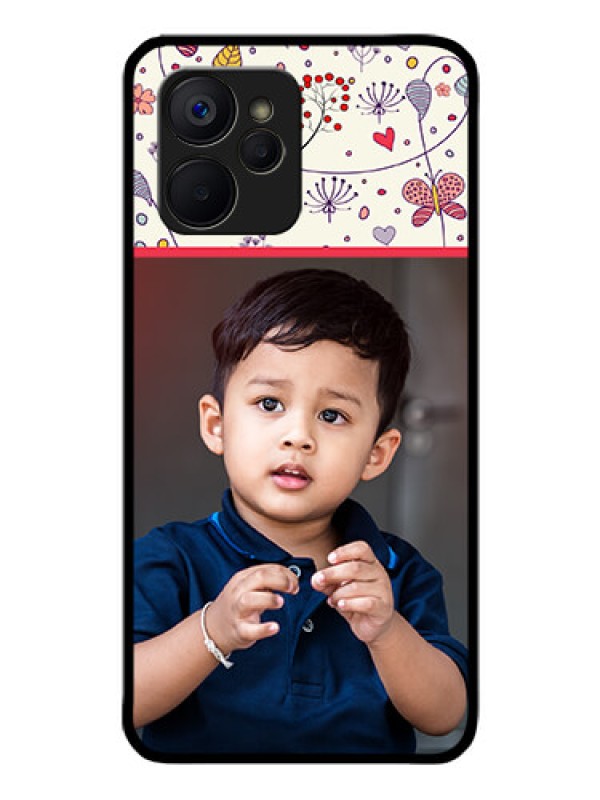 Custom Realme 9i 5G Custom Glass Mobile Case - Premium Floral Design