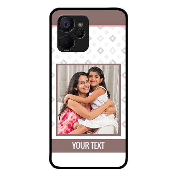 Realme 9i 5G Photo Printing on Glass Case - Simple Diamond Design