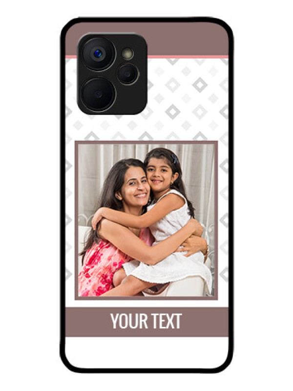 Custom Realme 9i 5G Photo Printing on Glass Case - Simple Diamond Design