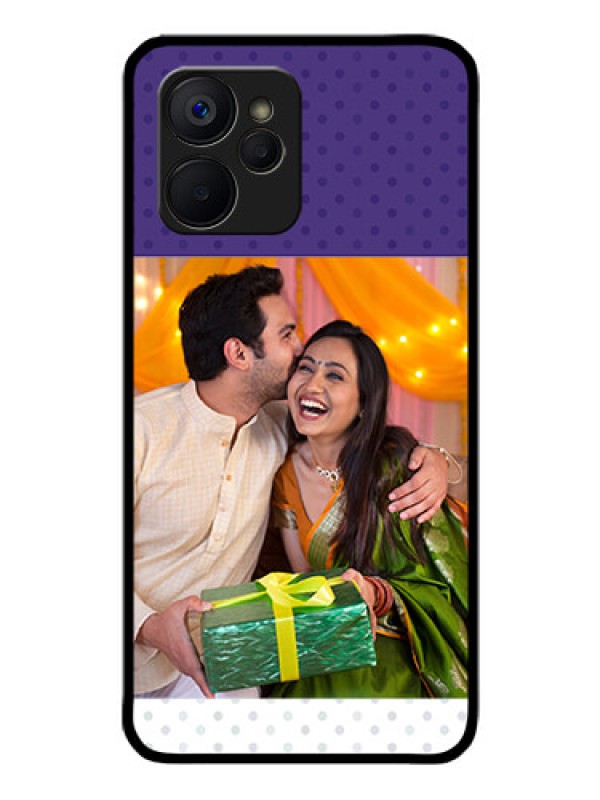 Custom Realme 9i 5G Personalized Glass Phone Case - Violet Pattern Design