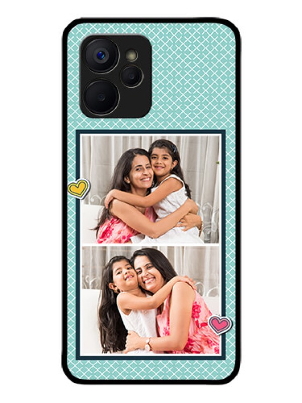 Custom Realme 9i 5G Custom Glass Phone Case - 2 Image Holder with Pattern Design