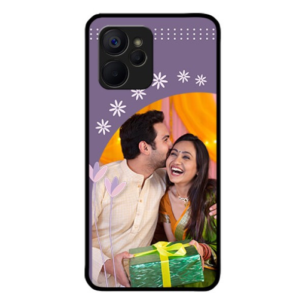 Realme 9i 5G Custom Glass Mobile Case - Lavender flowers design Realme 9i 5G Custom Glass Mobile Case - Lavender flowers design