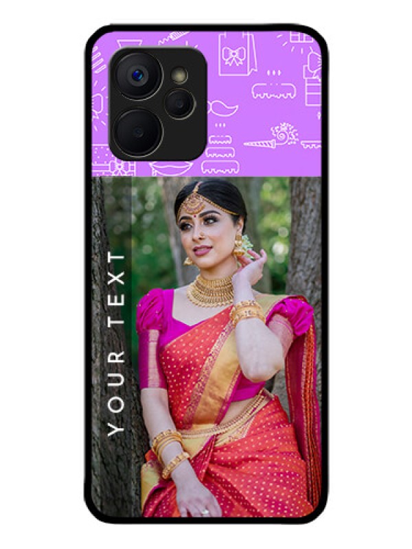 Custom Realme 9i 5G Custom Glass Mobile Case - Birthday Icons Design