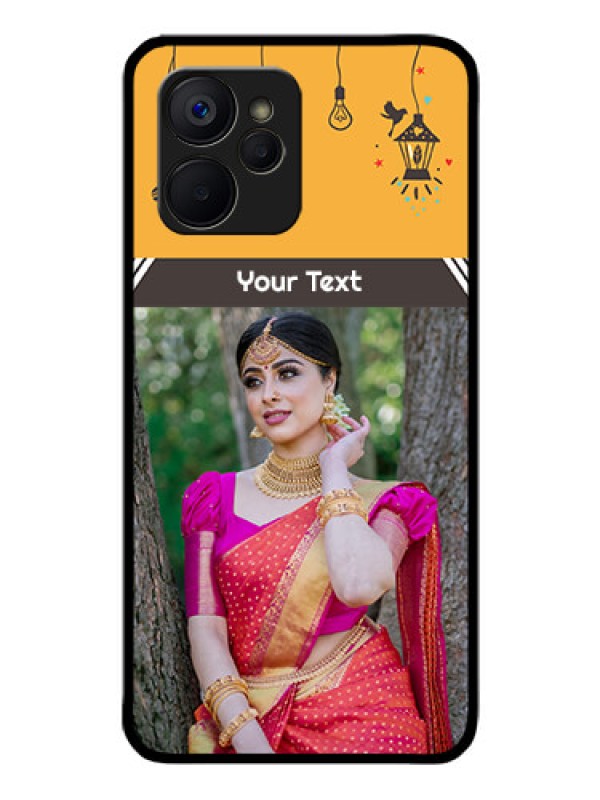 Custom Realme 9i 5G Custom Glass Mobile Case - with Family Picture and Icons
