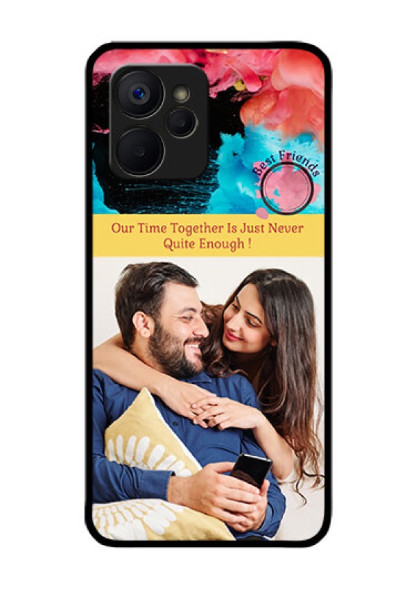 Realme 9i 5G Custom Glass Mobile Case - Quote with Acrylic Painting Design