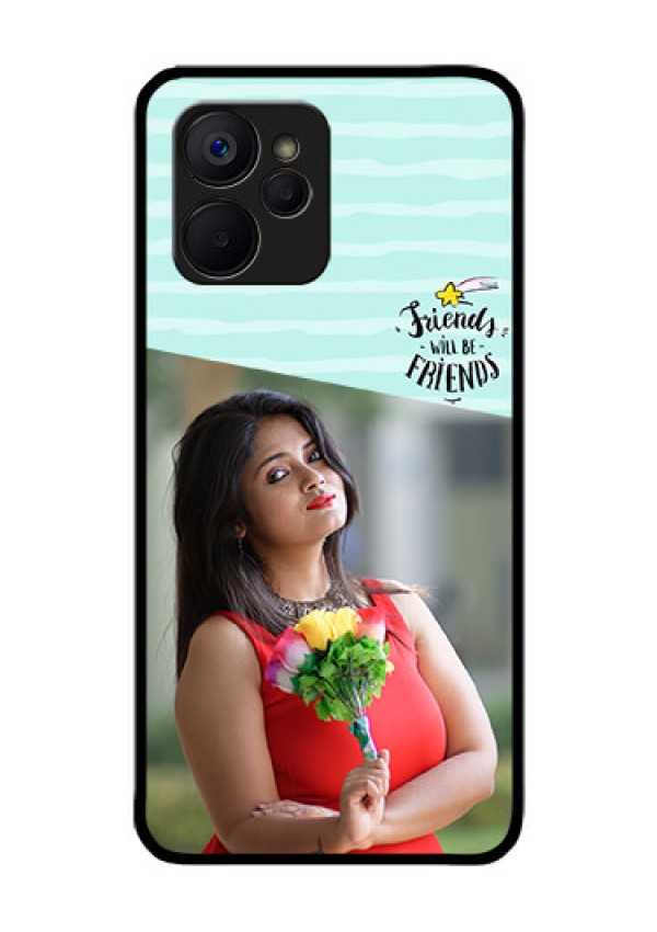Realme 9i 5G Custom Glass Phone Case - Friends Picture Icon Design