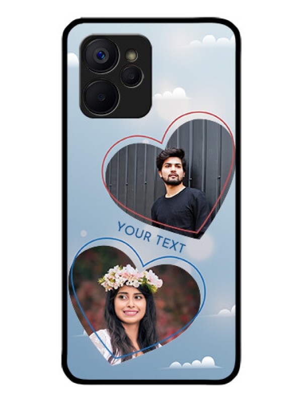 Custom Realme 9i 5G Custom Glass Mobile Case - Blue Color Couple Design