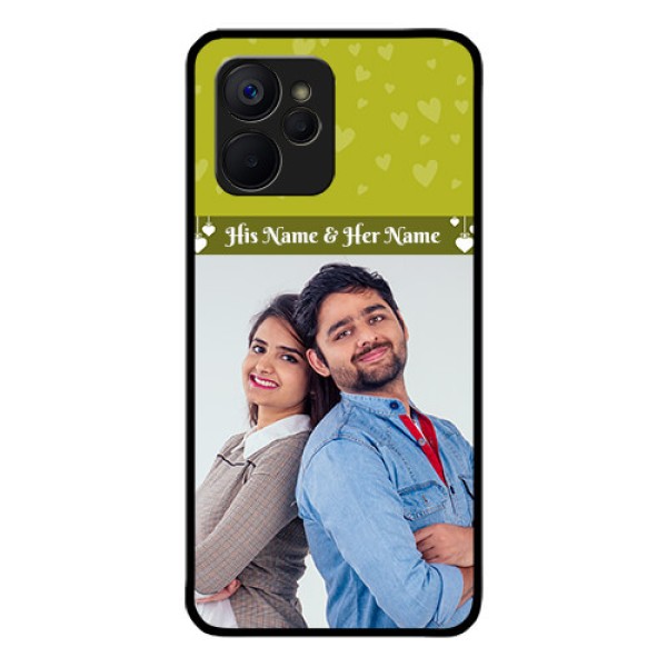 Realme 9i 5G Custom Glass Phone Case - You & Me Heart Design