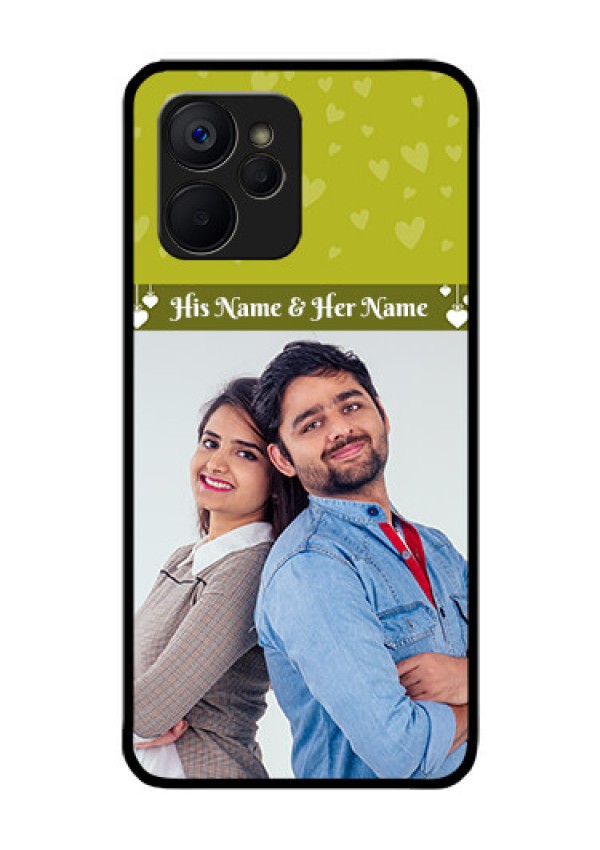 Realme 9i 5G Custom Glass Phone Case - You & Me Heart Design