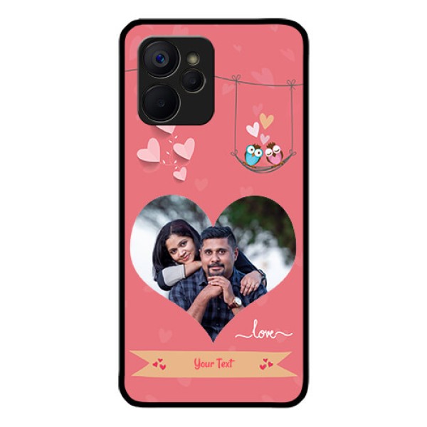 Realme 9i 5G Personalized Glass Phone Case - Peach Color Love Design Realme 9i 5G Personalized Glass Phone Case - Peach Color Love Design