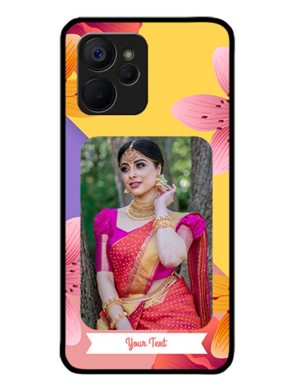 Custom Realme 9i 5G Custom Glass Mobile Case - 3 Image With Vintage Floral Design