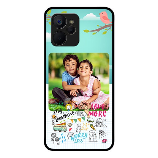 Realme 9i 5G Photo Printing on Glass Case - Doodle love Design