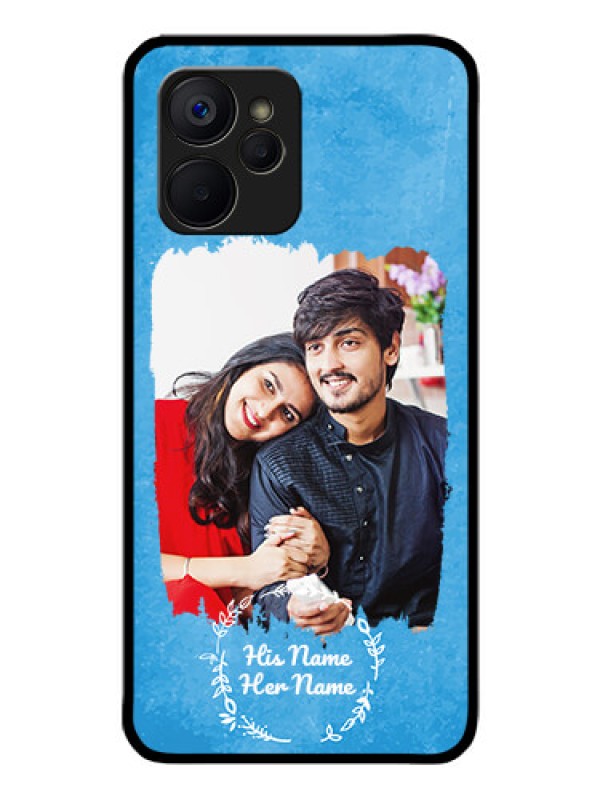 Custom Realme 9I 5G Custom Glass Phone Case - Blue Color Vintage Design