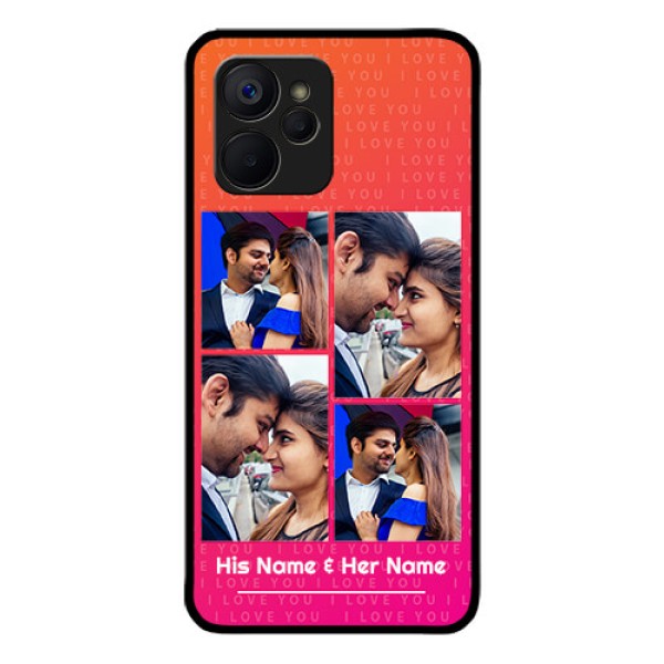 Realme 9i 5G Custom Glass Phone Case - I Love You Pink Design