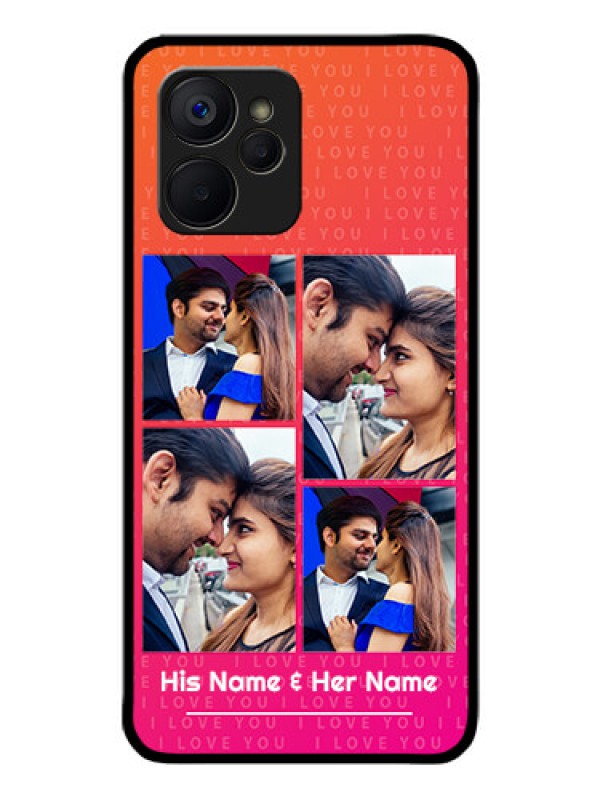 Custom Realme 9i 5G Custom Glass Phone Case - I Love You Pink Design