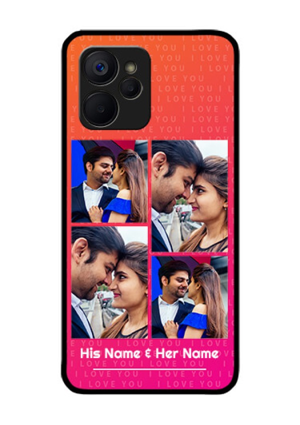 Realme 9i 5G Custom Glass Phone Case - I Love You Pink Design