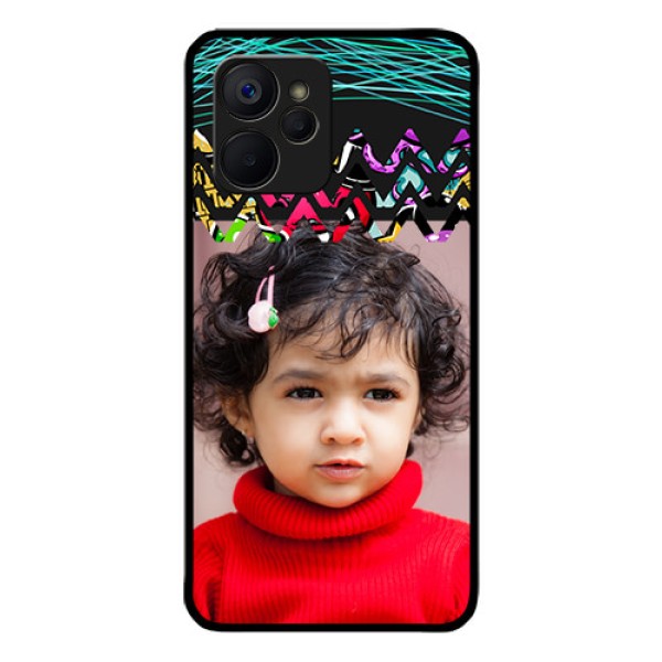 Realme 9i 5G Personalized Glass Phone Case - Neon Abstract Design