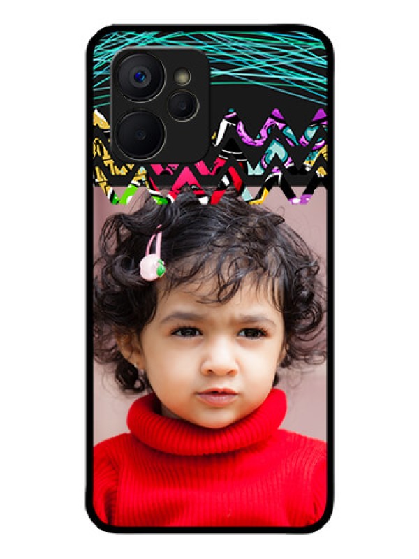 Custom Realme 9i 5G Personalized Glass Phone Case - Neon Abstract Design