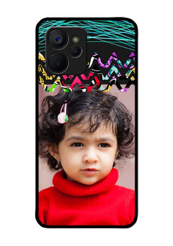 Realme 9i 5G Personalized Glass Phone Case - Neon Abstract Design